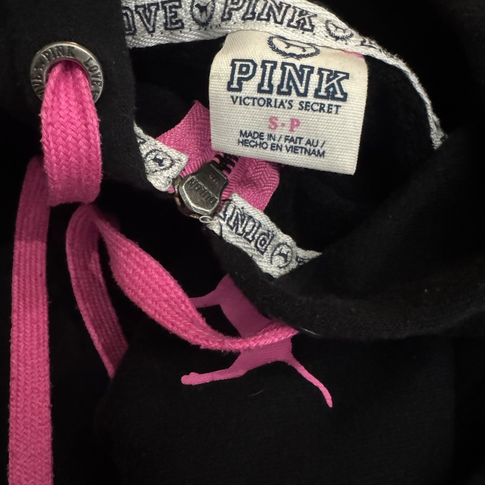 Victoria's Secret PINK Black Hoodie with Pink Accents